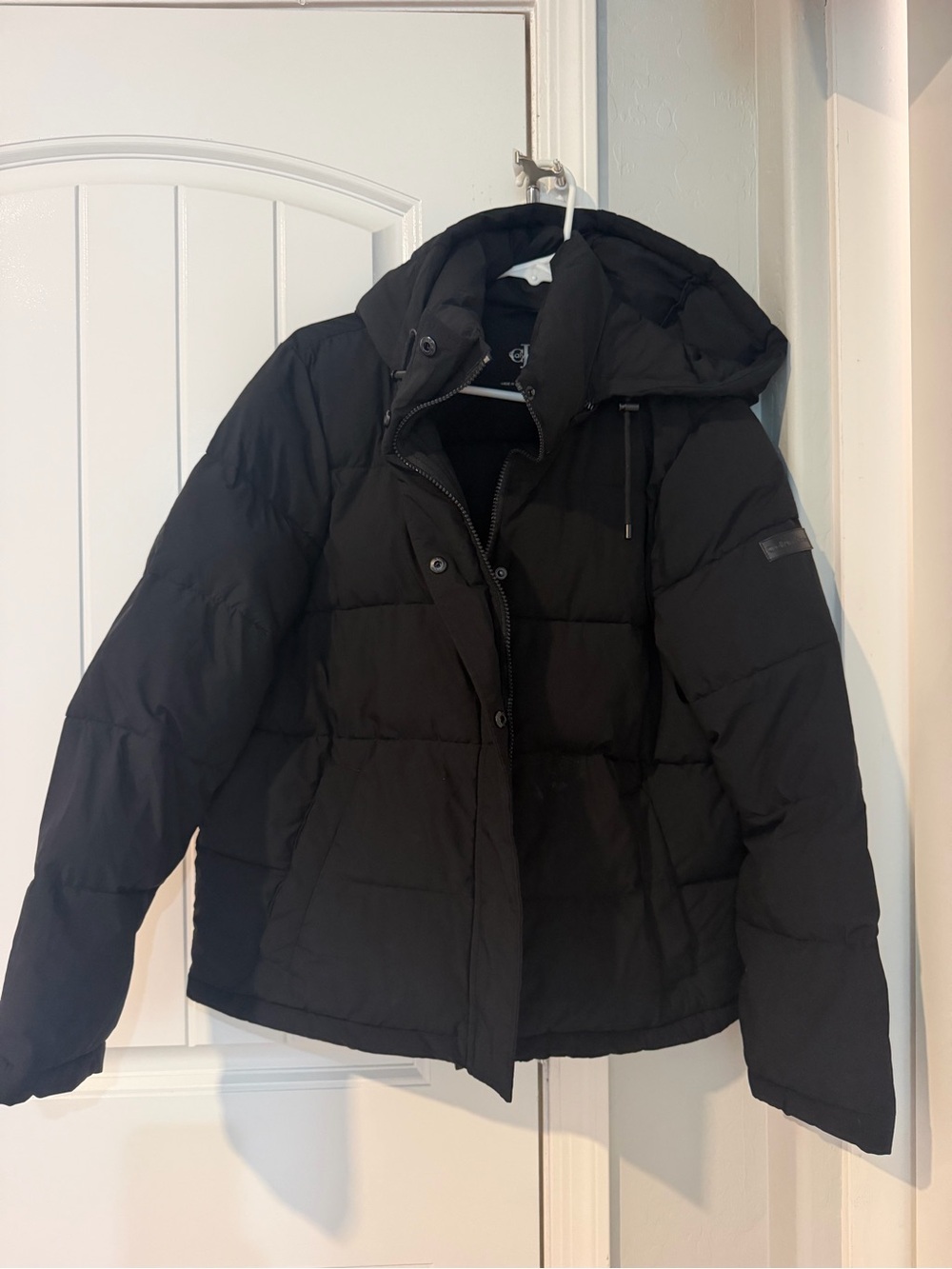 Calvin Klein Black Hooded Puffer Coat for Kids